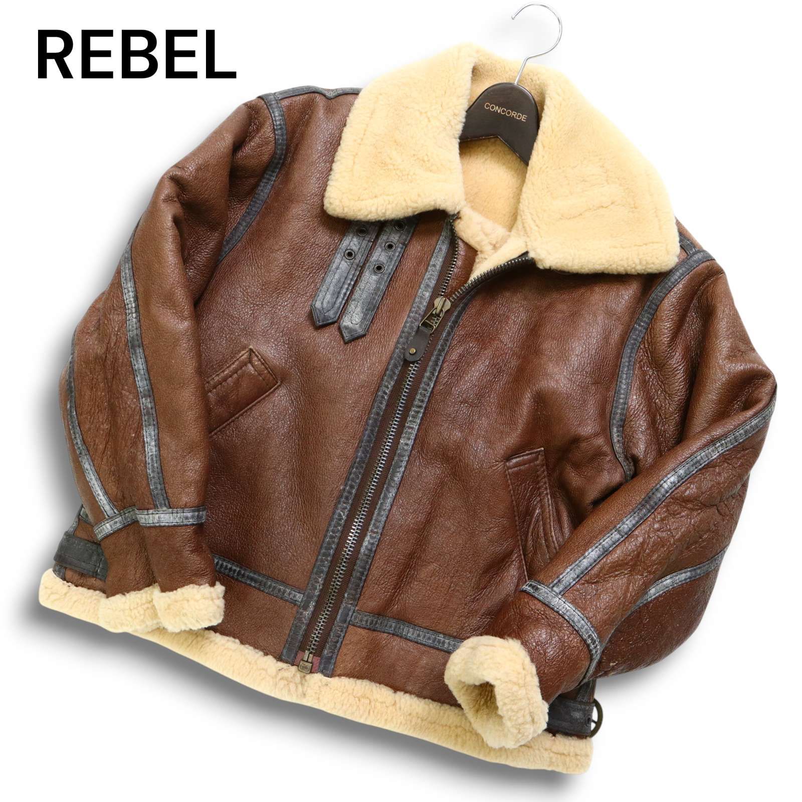 REBEL レベル 羊革 高級シープスキン☆ TYPE B-3 リアル ムートン