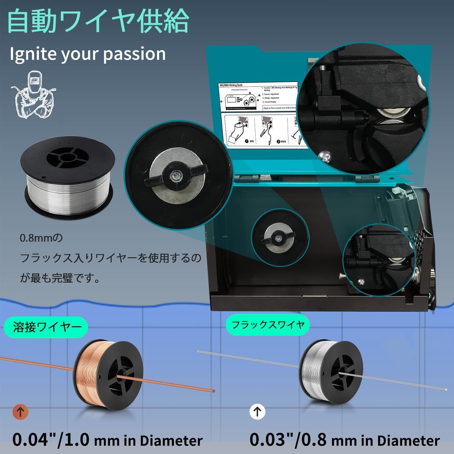 TTAMPLAR 溶接機 半自動 100V ノンガス MIG/MMA/リフトTIG TTAMPLAR 溶接機 半自動 100V ノンガス MIG/MMA/リフトTIG