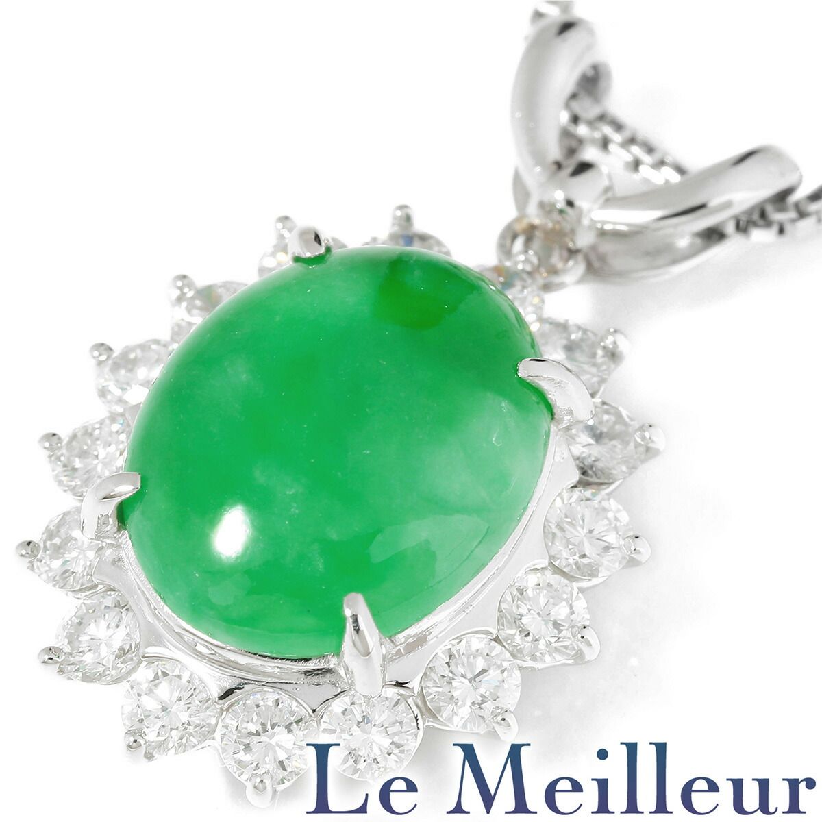 翡翠 5.05ct ダイヤモンド 1.17ct Pt900 中古 プレラブド 返品OK  