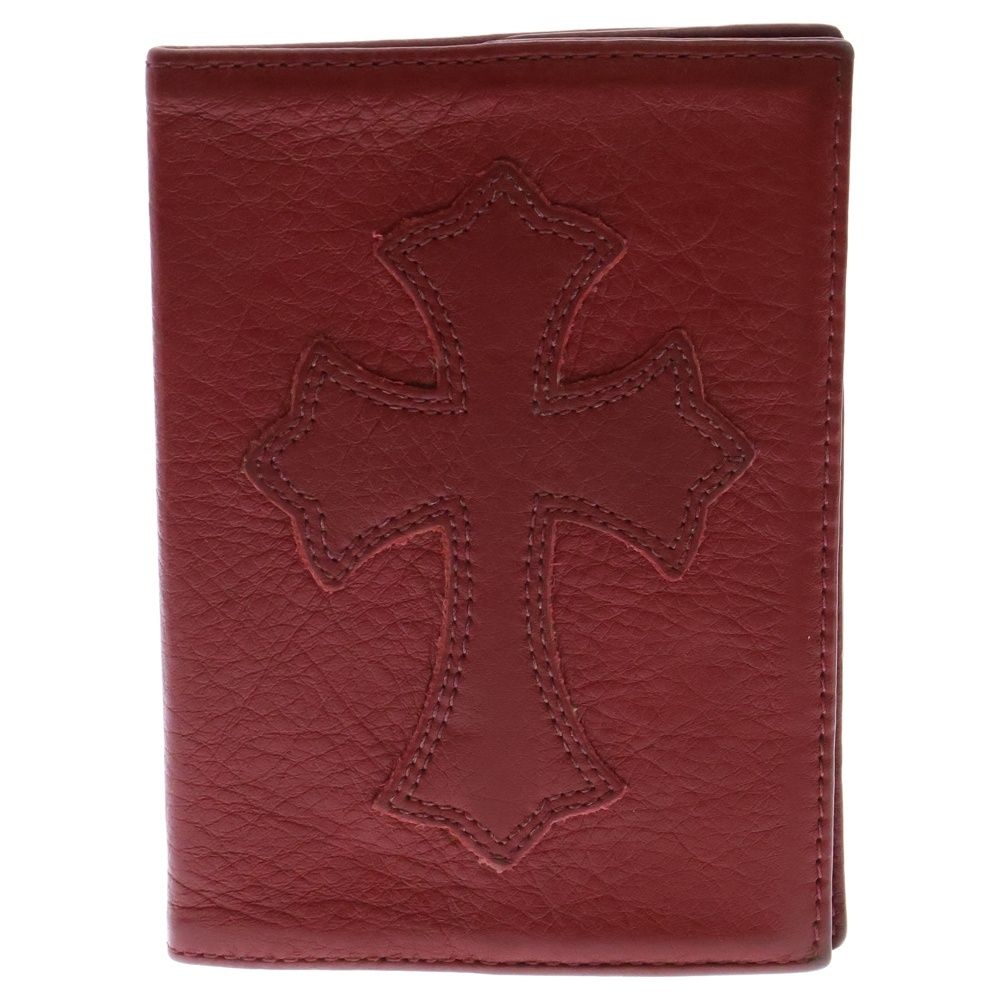 【希少新品】ChromeHeartsブラウンレザーパスポートケース CHROME HEARTS クロムハーツ Cross Patches Leather Passport