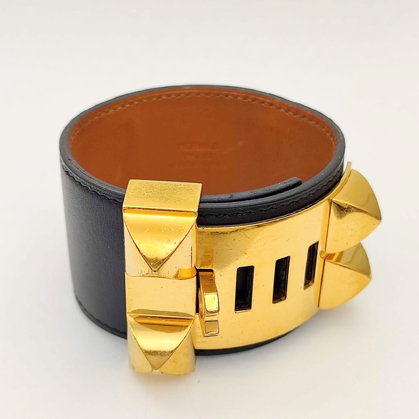 美品】HERMES エルメス コリエドシアン ボックスカーフ レザーバングル 