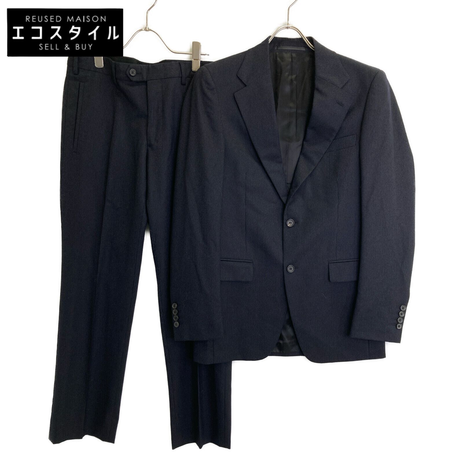 PRADA プラダ ﾁｬｺｰﾙ ｳｰﾙ ｽｰﾂｾｯﾄｱｯﾌﾟ 46 本物