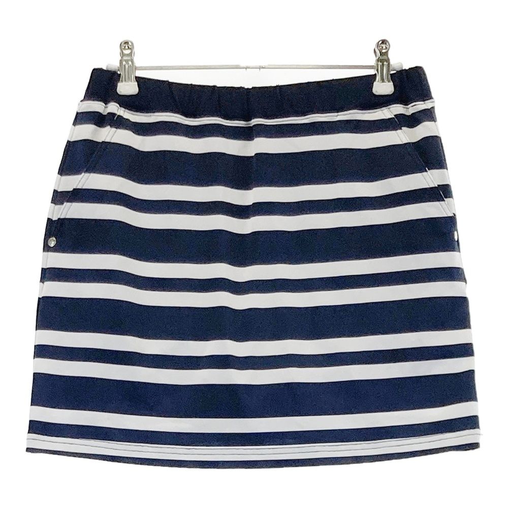 サイズ S BRIEFING GOLF ブリーフィング イナー付 ストレッチスカート ボーダー柄 ネイビー系 240101462324 ゴルフウェア レディース ストスト