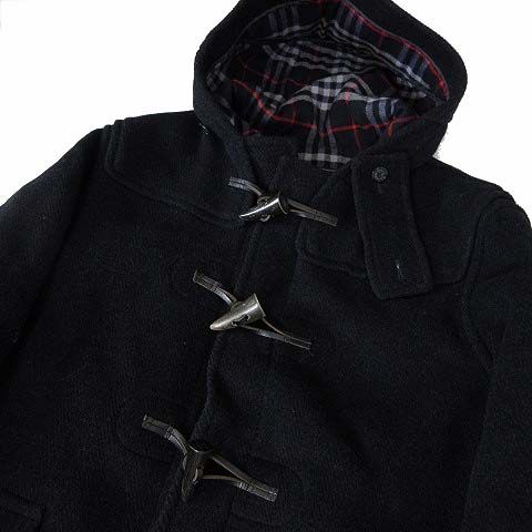 超高級正規英国製Burberrylondonノバチェックダッフルコート BURBERRY LONDON ダッフルコートBLACK ノバチェック柄 美品