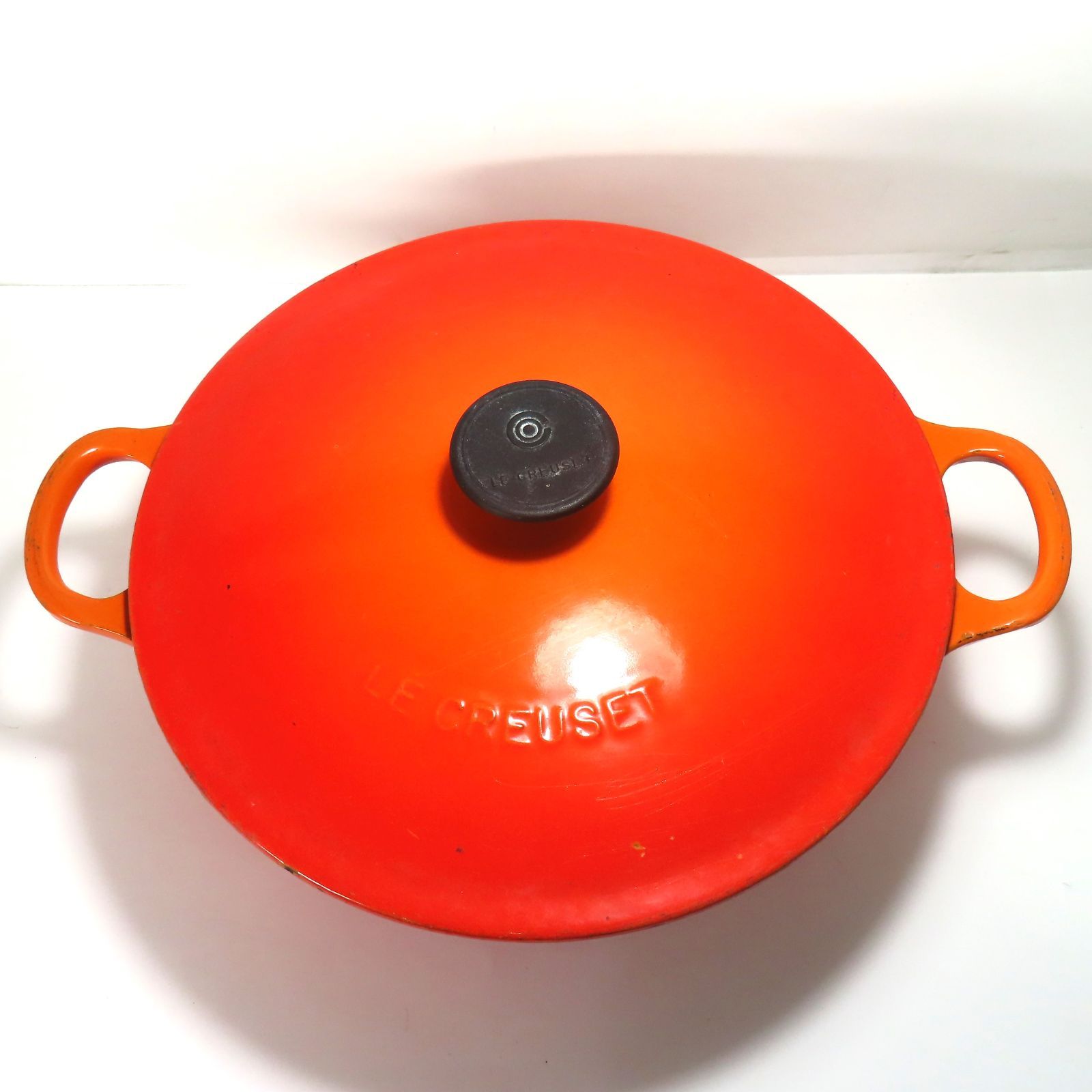 LE CREUSET ル・クルーゼ ルクルーゼ 鍋 両手鍋 22cm オレンジ - メルカリ