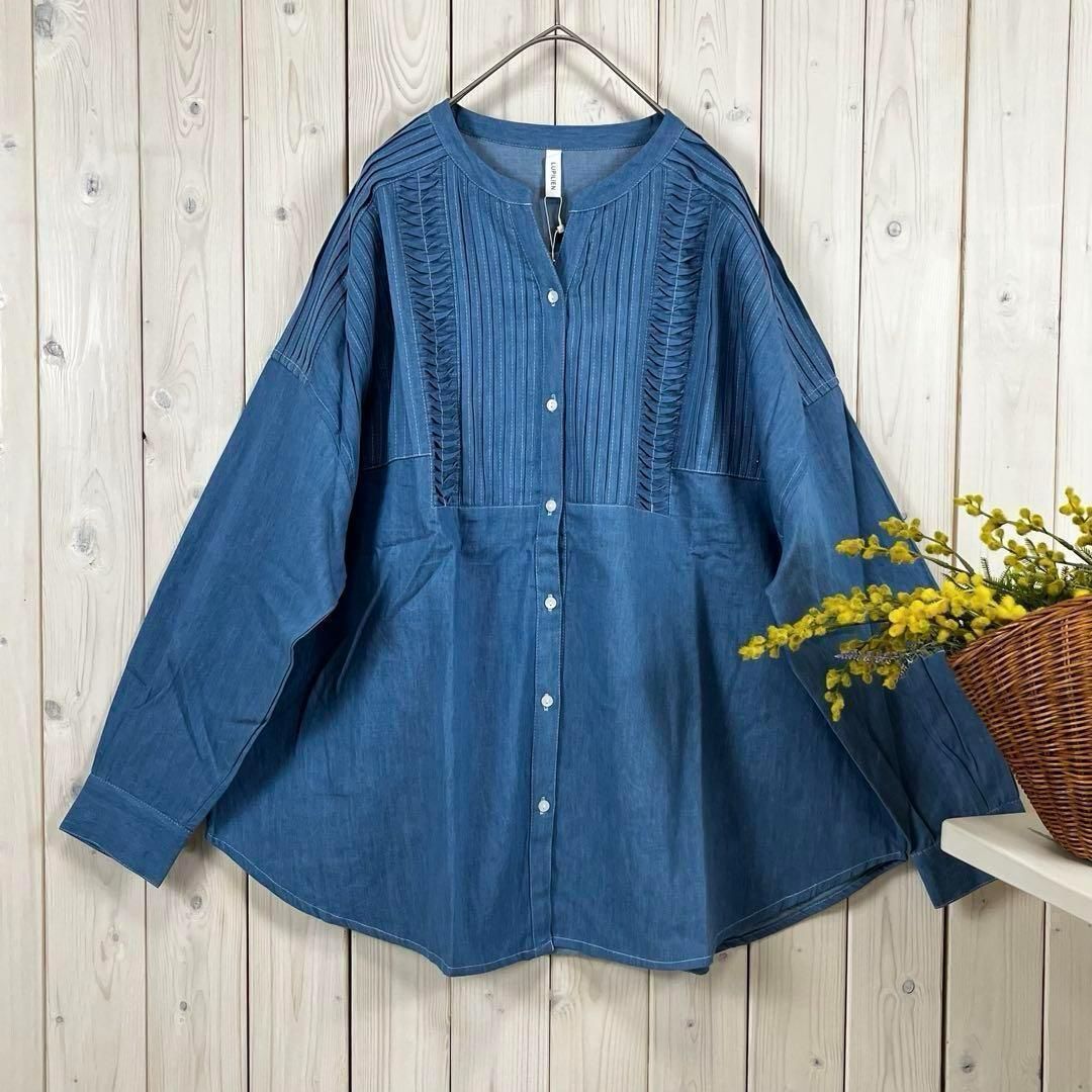 極美品✴︎Pheeta デニム ピンタック ブラウス ライトブルー 極美品✴︎Pheeta デニム ピンタック ブラウス ライトブルー