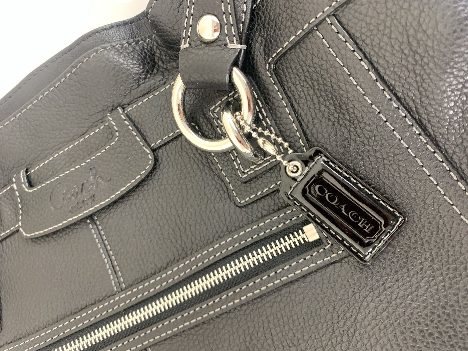 美品 COACH レザー ハンドバッグ トートバッグ ブラック 皮革 ペネロピ 極美品】COACH コーチ ハンドバッグ 黒 ブラック F13130 レザー