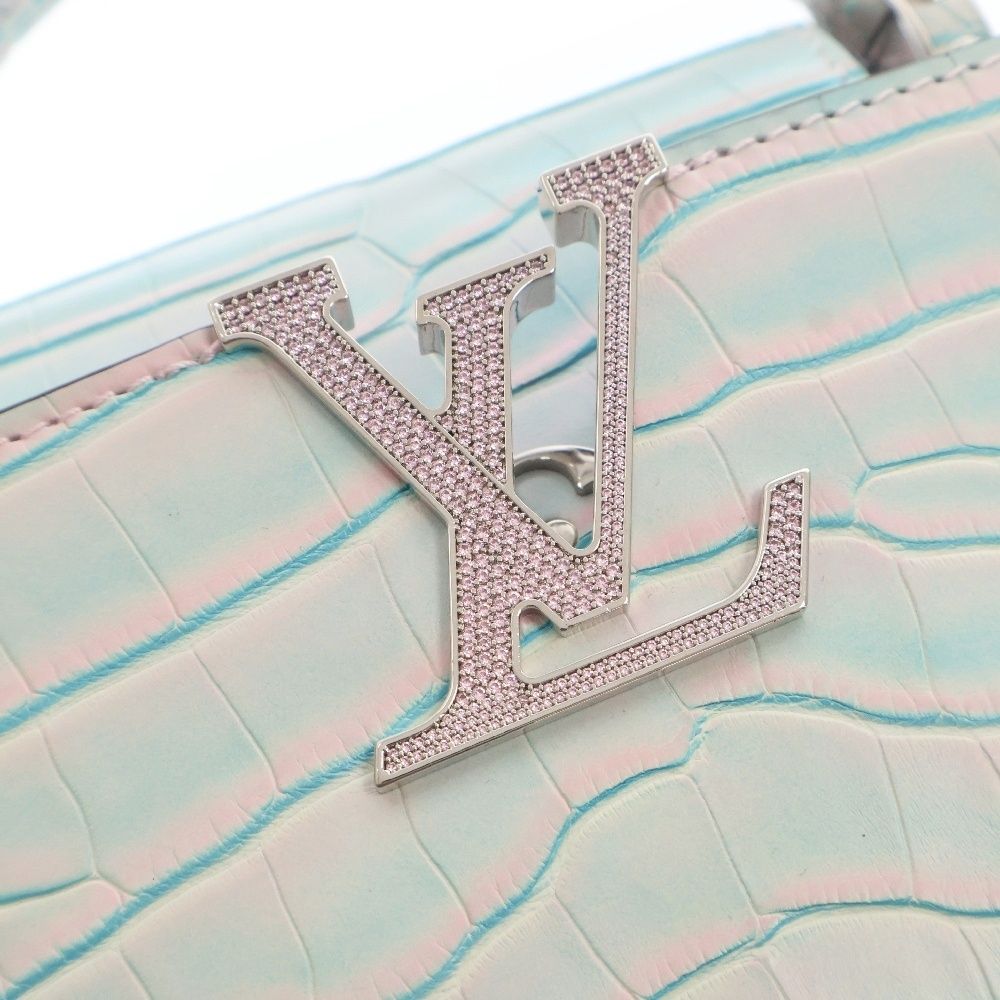 LOUIS VUITTON (ルイヴィトン) カプシーヌ ミニ 2WAY クロコ LVメタル  