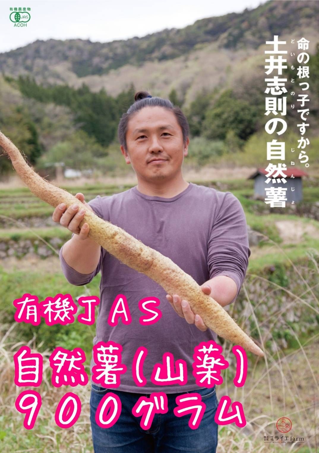 有機JAS 自然薯 (山薬) 真空パック９００g チルド便《毎週火発送