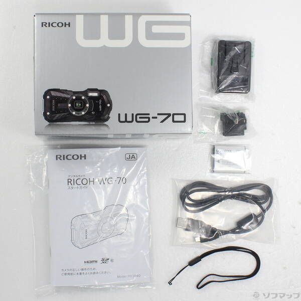 ⭐︎RICOH WG-70 防水デジタルカメラ 中古品 付属品付 Amazon | RICOH WG-70 ブラック リコー本格防水デジタルカメラ