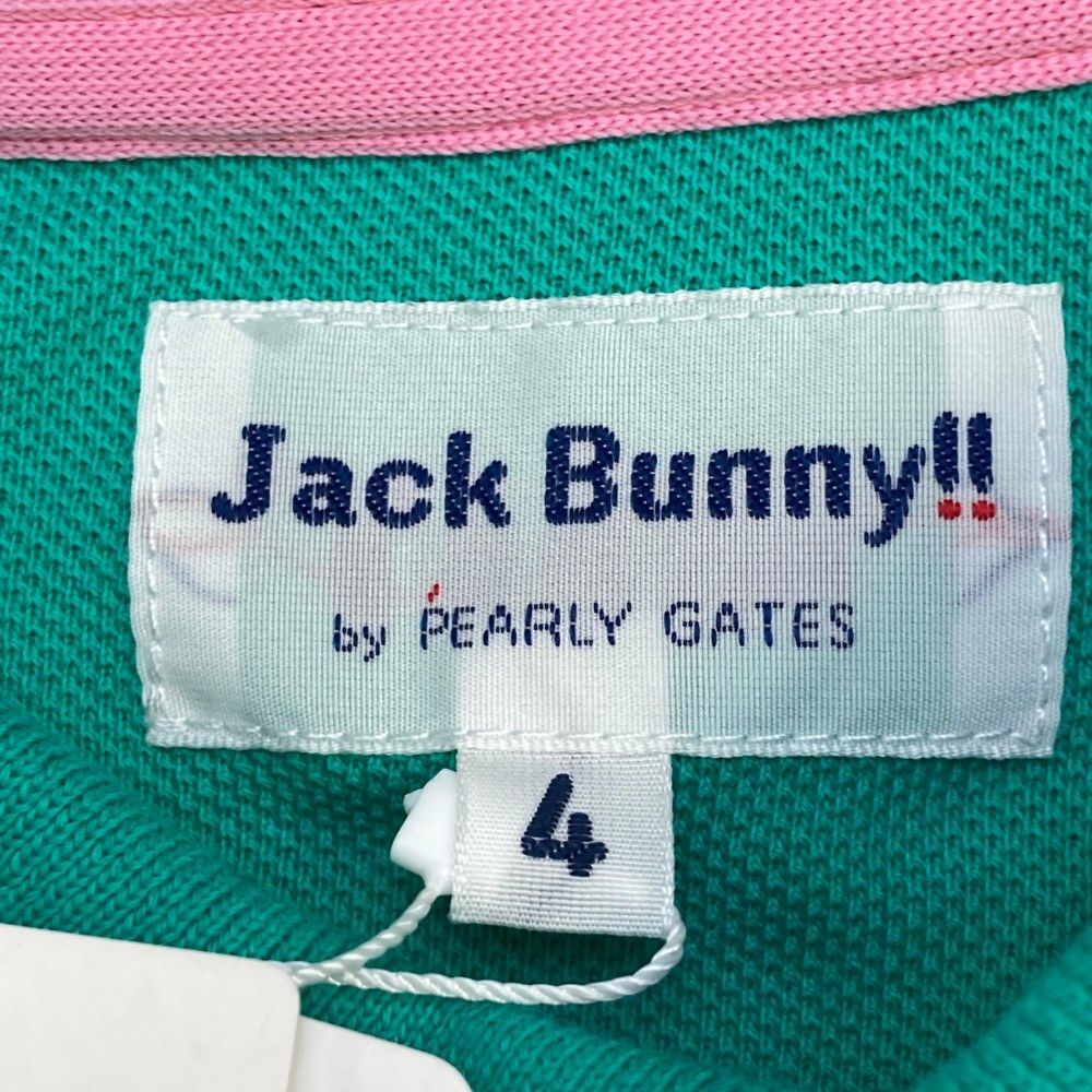 サイズ:4 Jack Bunny ジャックバニー 半袖 ポロシャツ 刺繍 車 総柄 グリーン系 [240101202893]#ゴルフウェア メンズ