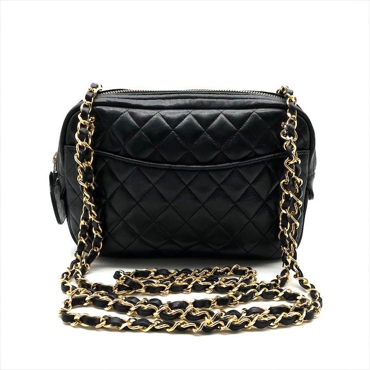 【メール便不可】 良品 CHANEL シャネル ココマーク マトラッセ ラムスキン バッグ