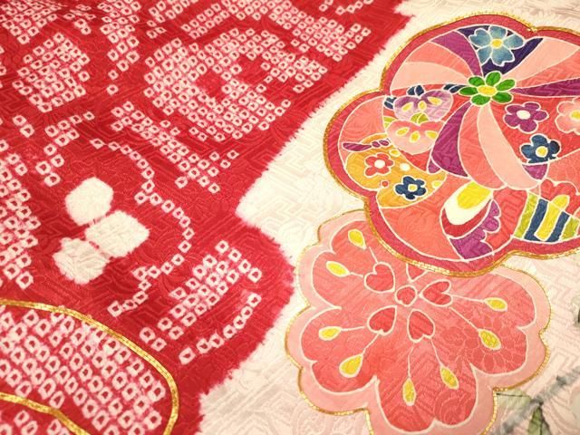 平和屋着物[]七五三 女の子 3歳 祝着 三つ身 長襦袢セット 駒刺繍