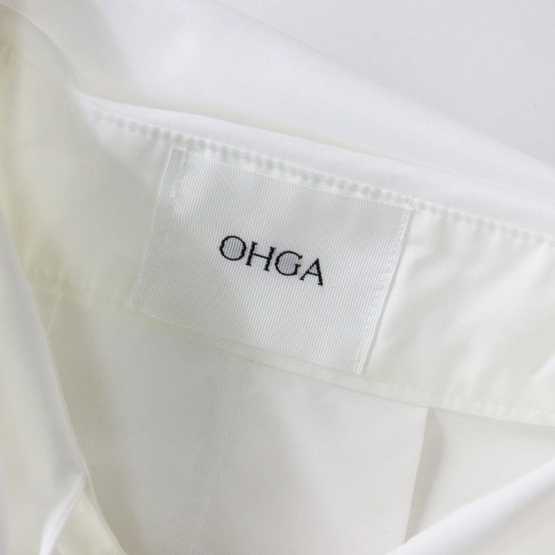 オーガ OHGA ボウタイブラウス F/ホワイト リボン シャツ ギャザー