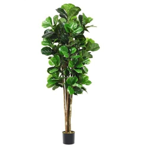 COSTWAY 人工観葉植物 180cm フェイクグリーン フェイクツリー フェイク グリーン フェイク植物 室内 屋外 玄関 リビング ベッドルーム ガーデン 庭 ベランダ 柏葉ゴムの木180cm