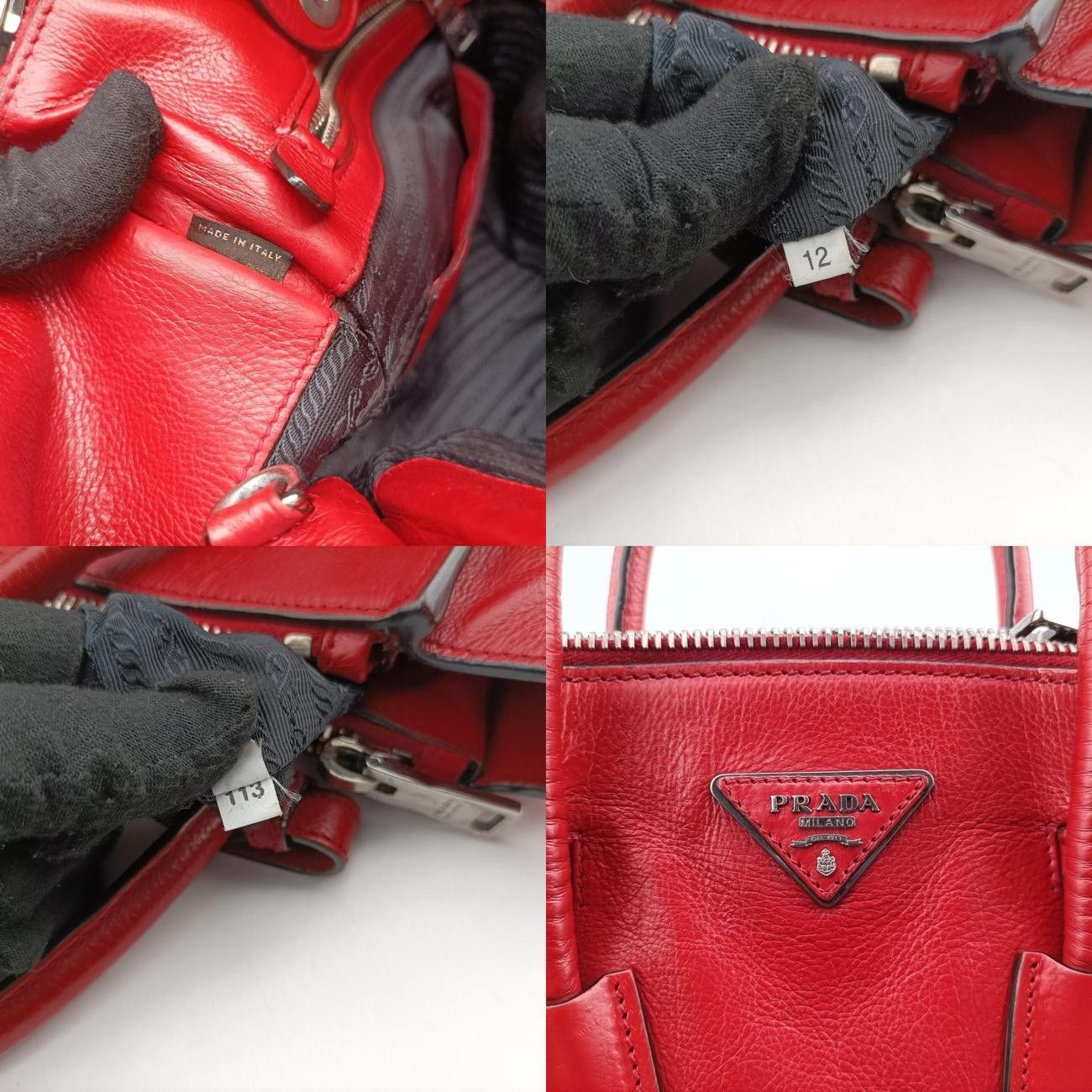 プラダPradaツイン ポケット ウィング トート レッド レザー BN2619 12 113 WWW_MORNINGWALKER_COM