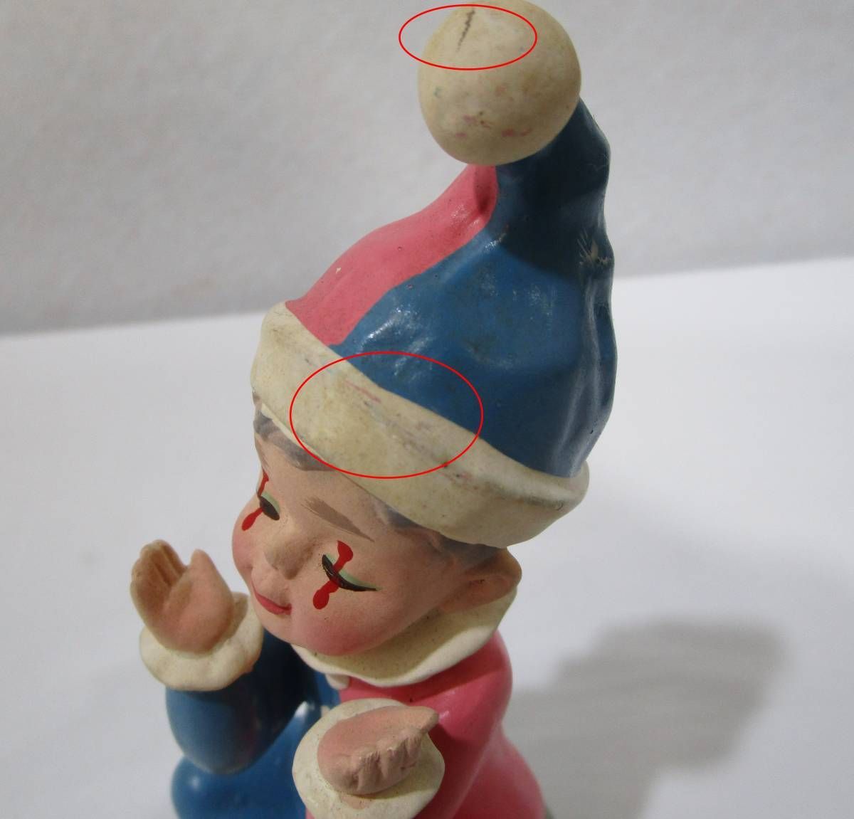 珍品 福助 ストレッチタイツ ピエロ 人形 販促用 陶器 キャラクター 