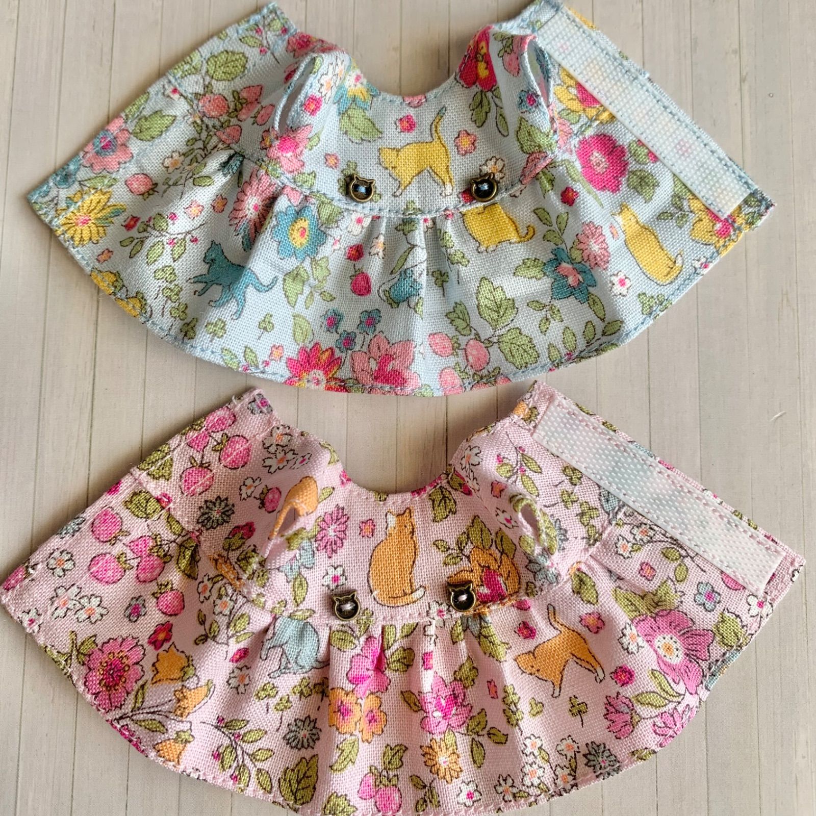 リカちゃん ミキちゃんマキちゃん 服 2着セット 花柄ねこ