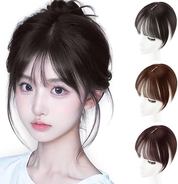 Yokosen 前髪ウィッグ 部分ウィッグ 前髪 ウィッグ つむじ ヘアピース 頭頂部 ウィッグ レディース ポイントウィッグ ワンタッチエクステ 付け毛 つけ前髪 白髪隠す 脱毛隠し ボリュームアッ