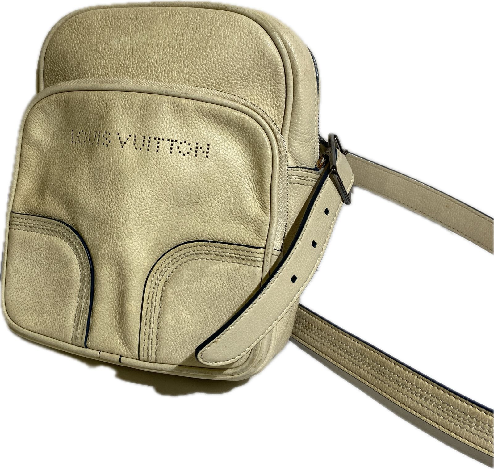 LOUIS VUITTON ルイヴィトン トロターMM キュイールベキア ショルダーバッグ アイボリー M95781 FO0048 - メルカリ