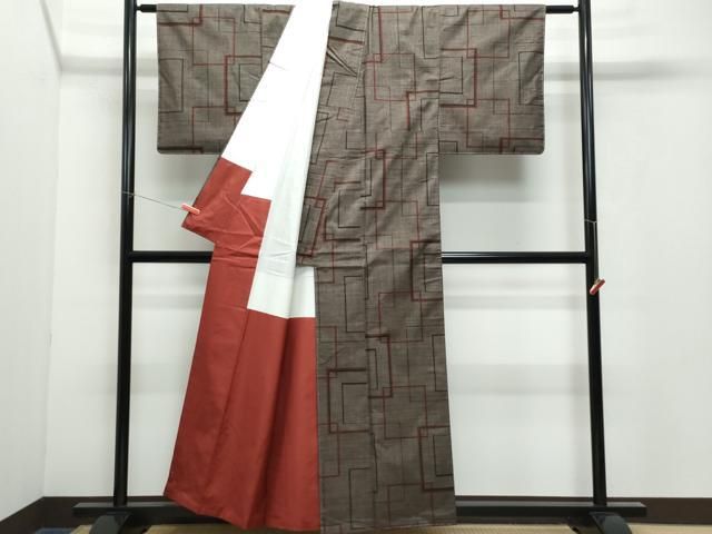 平和屋着物○上質な紬 竜巻絞り文様 正絹 逸品 未使用 AAAX0273np 平和