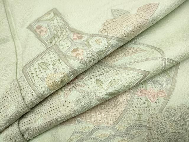 平和屋着物○中国三大刺繍 スワトウ刺繍 総刺繍 訪問着 本場染