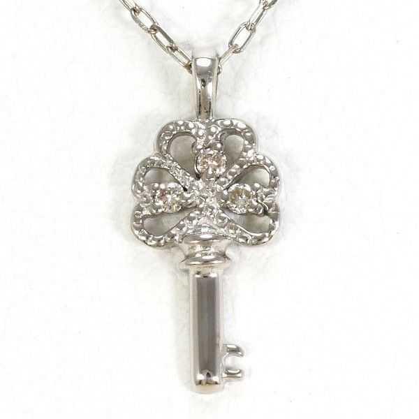 K10WG ネックレス necklace ダイヤ 0.02 総重量約0.9g 約40cm