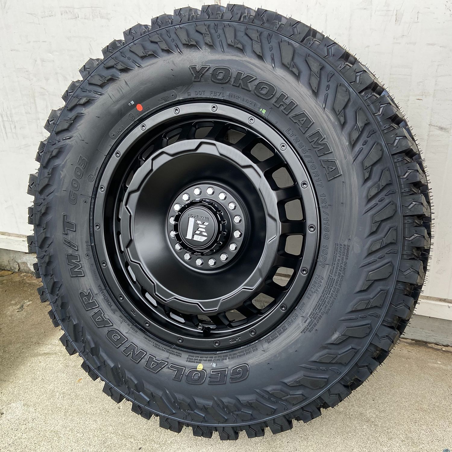 YOKOHAMA GEOLANDAR M/T G003 LT225/65R17 107/103Q STEINER LMX ブラックポリッシュ 17インチ 7J+53 5H-114.3 4本セット