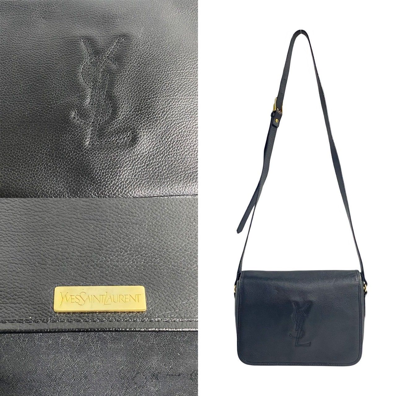 極 美品 YVES SAINT LAURENT イヴ サンローラン ヴィンテージ YSL ロゴ  