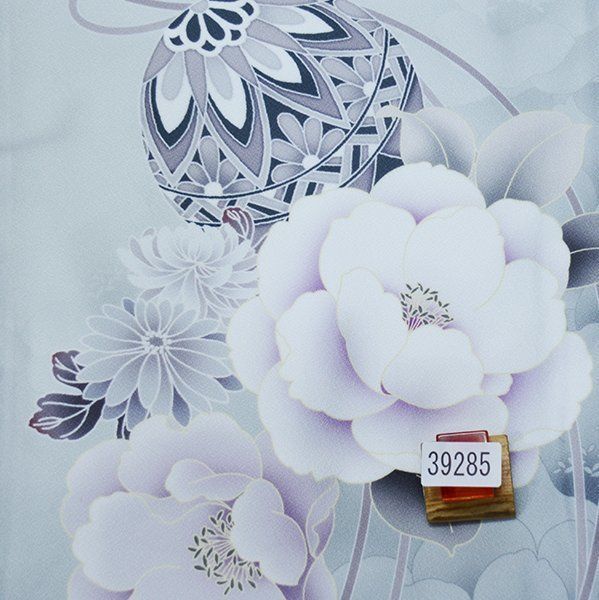 二尺袖 着物 袴フルセット 絵羽 椿 グレー 袴変更可能 NO39285-2 二尺袖 着物 袴フルセット 絵羽 椿 グレー 袴変更可能 NO39285-2