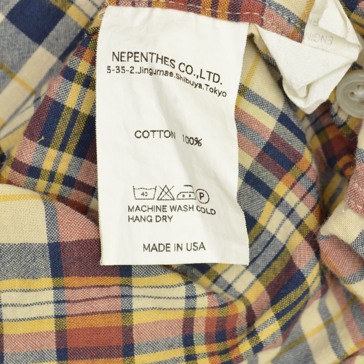 XS【ENGINEERED GARMENTS / エンジニアードガーメンツ】19th マドラス