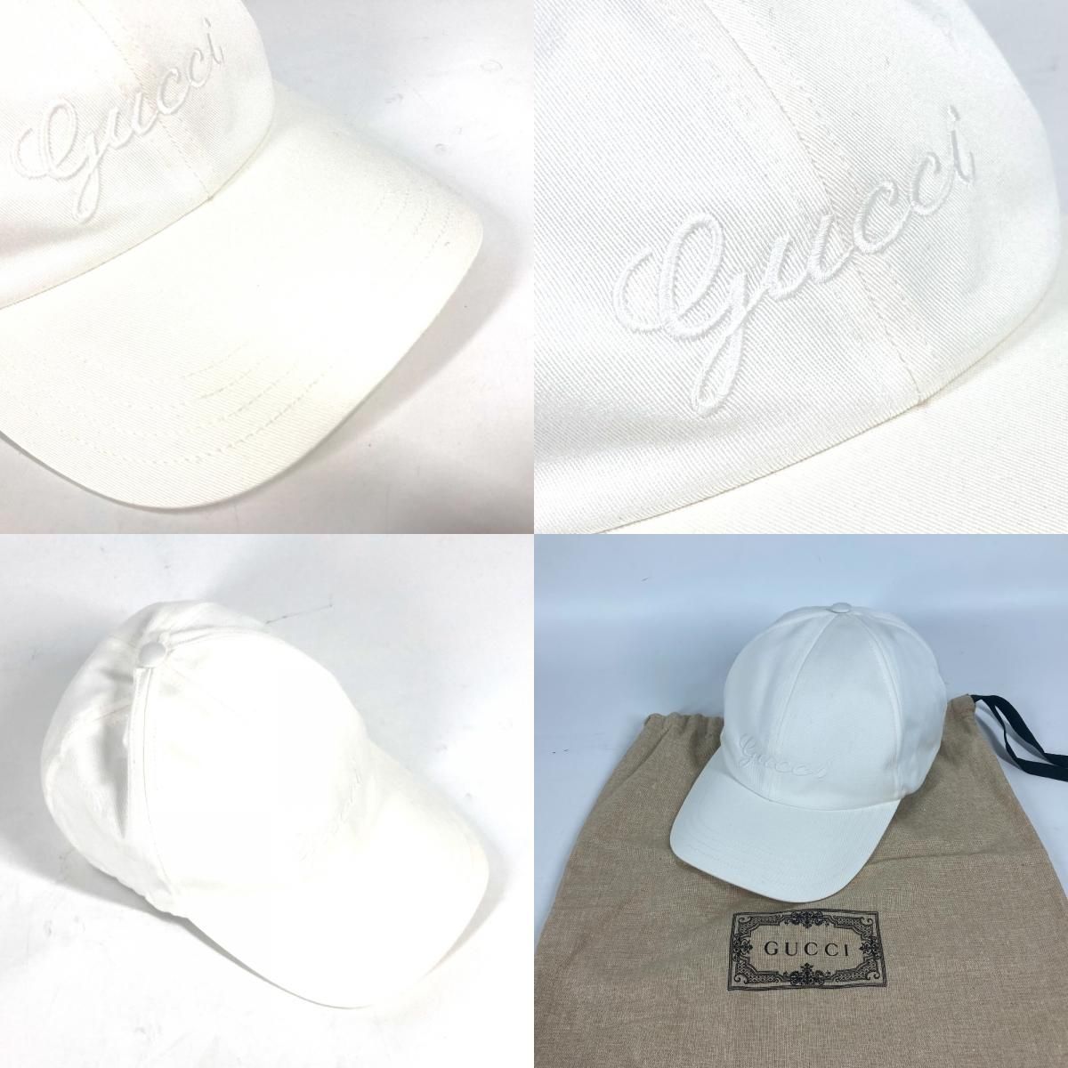 グッチ GUCCI エンブロイダリー 782732 ロゴ 帽子 キャップ帽 ベース 