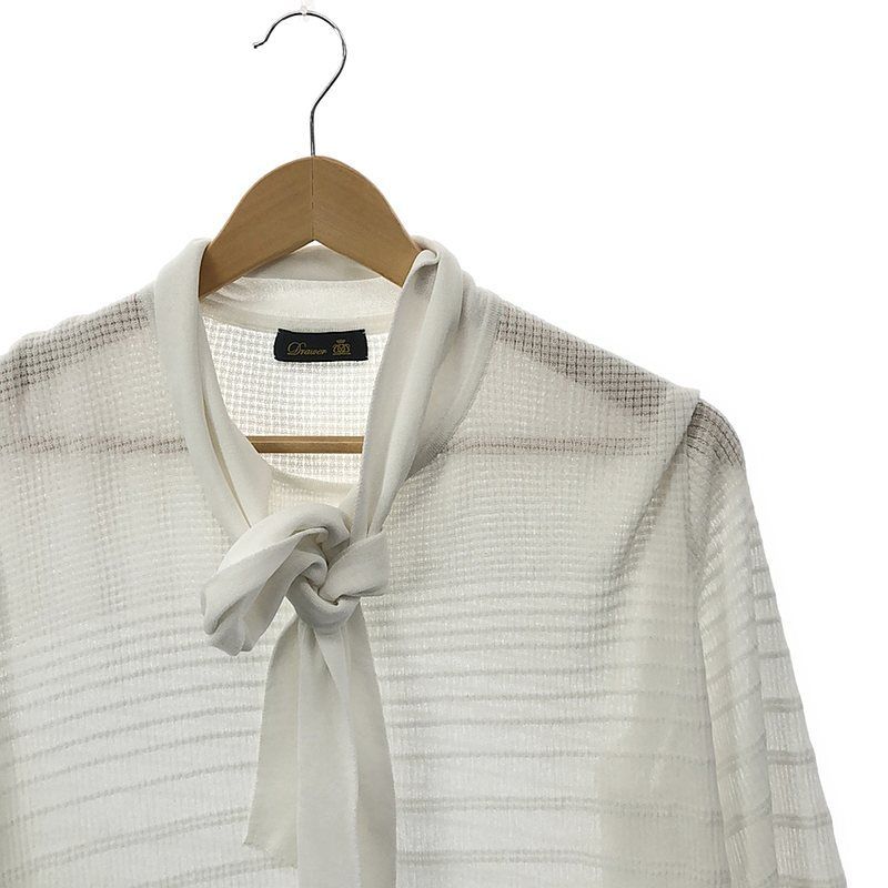 Drawer / ドゥロワー | ボウタイ リボン ニットプルオーバー | F  