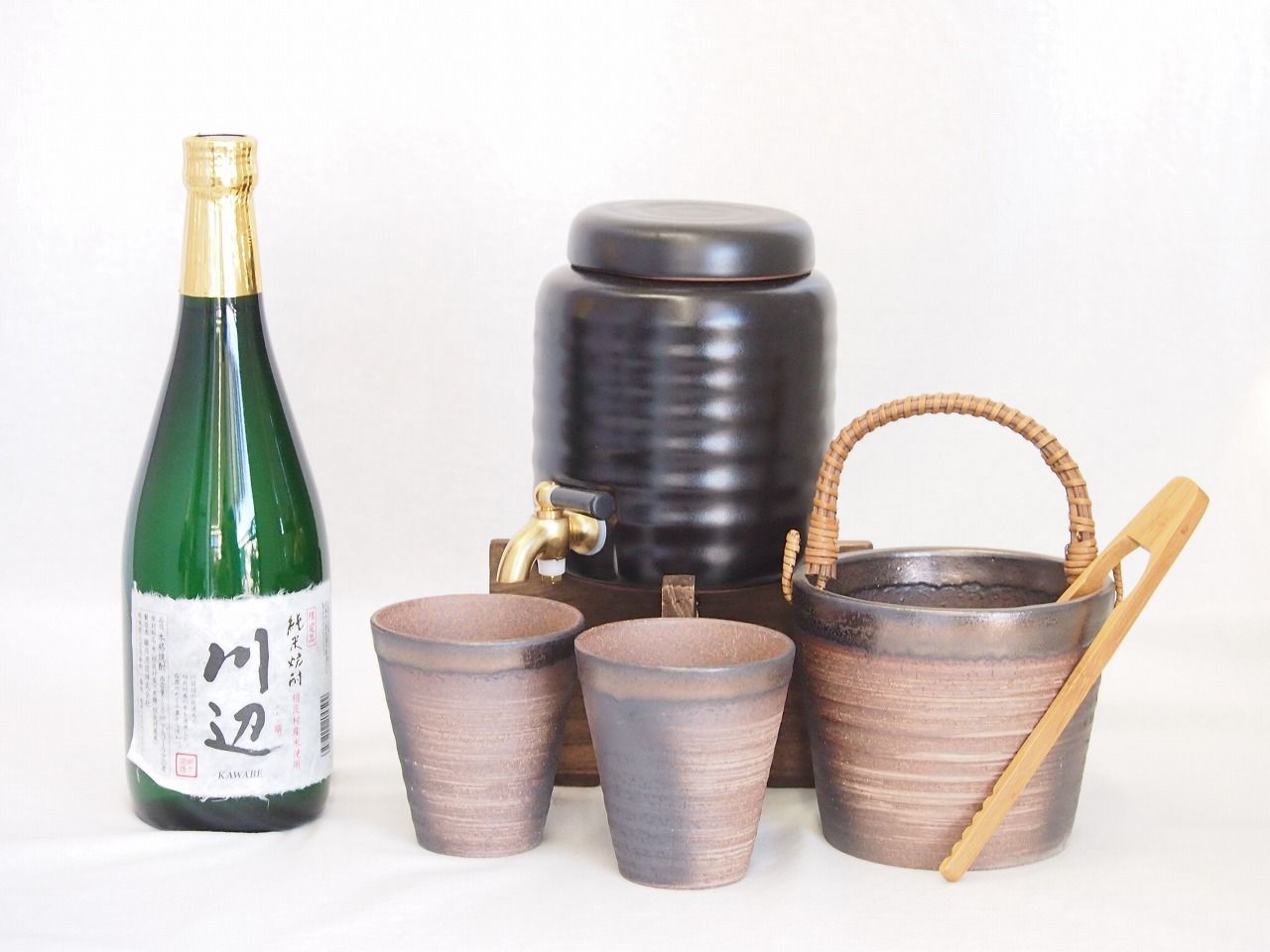 焼酎サーバー 本格焼酎サーバー1000cc(18cm×24cm 1kg)萬古焼ペアカップ氷入れ