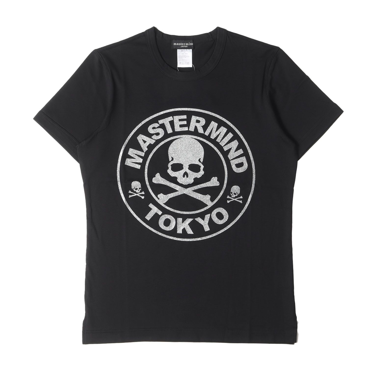 mastermind JAPAN Tシャツ サイズ:M サークル クロススカル ロゴ グリッター ラメ プリント バインダーネック Tシャツ ブラック  トップス カットソー 半袖 - メルカリ