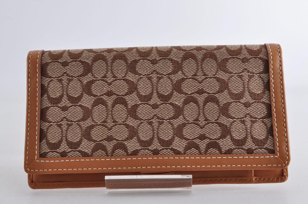 未使用 COACH コーチ シグネチャー 長財布 キャンバス レザー