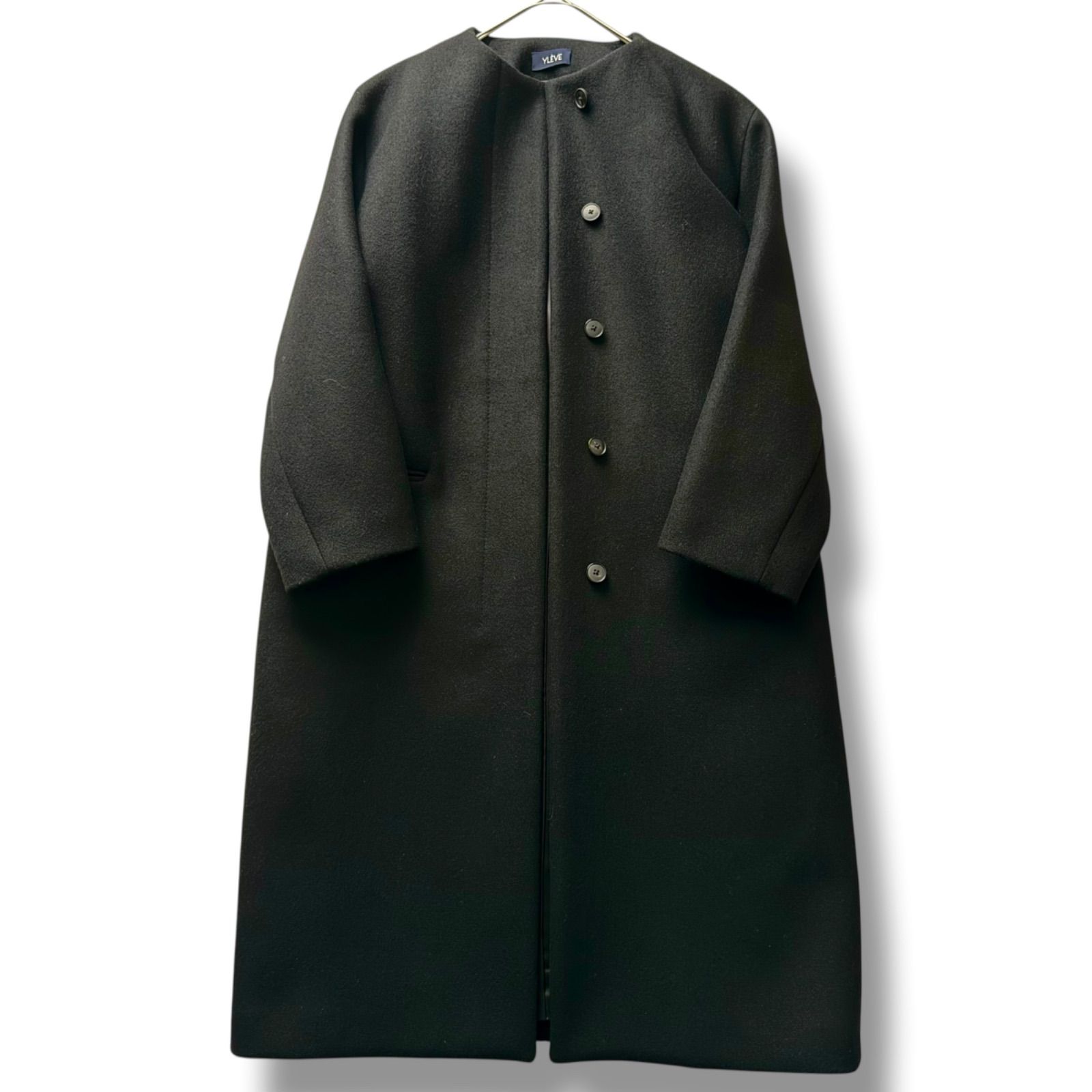 未使用に近い YLEVE ウール100% 美シルエット メルトンウールコート