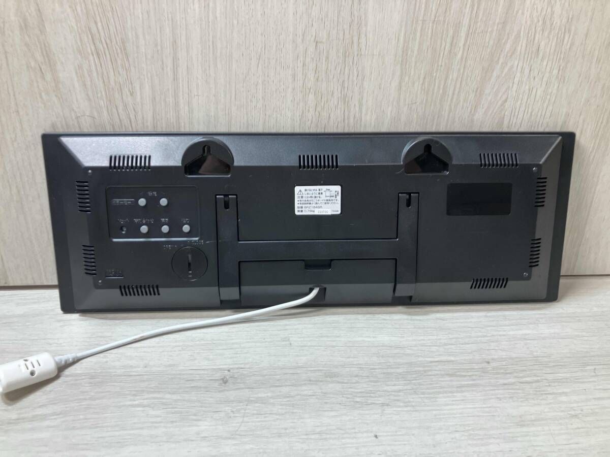 通電のみ 済 RHYTHMリズム デジタル電波掛け時計 8RZ184SR ブラック 壁掛け 置き時計