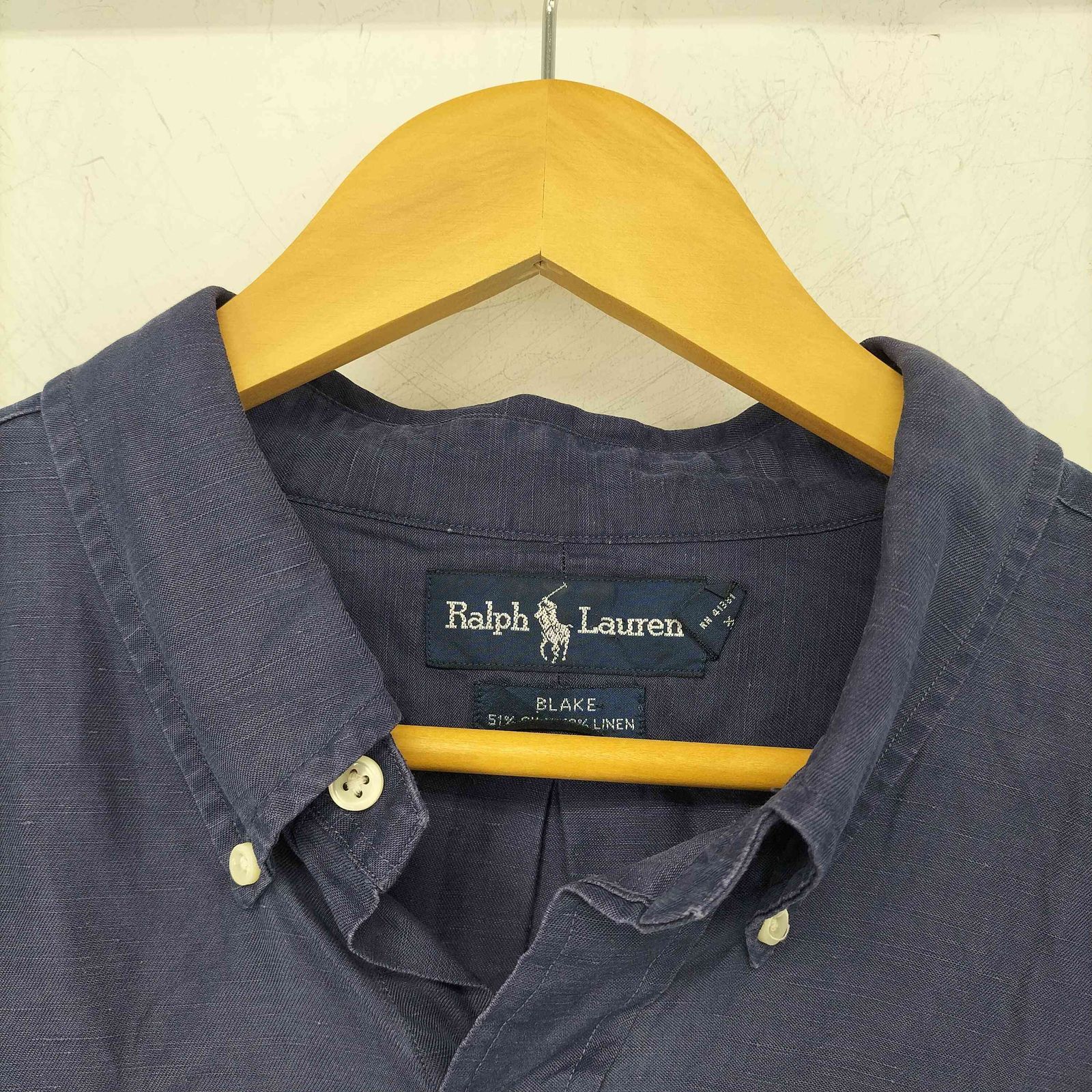 ラルフローレン RALPH LAUREN 90 S blake シルク リネン混 ボタンダウンシャツ メンズ XXL