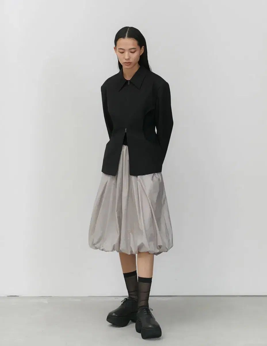 アモーメント ボリューム スカート グレー ベージュ