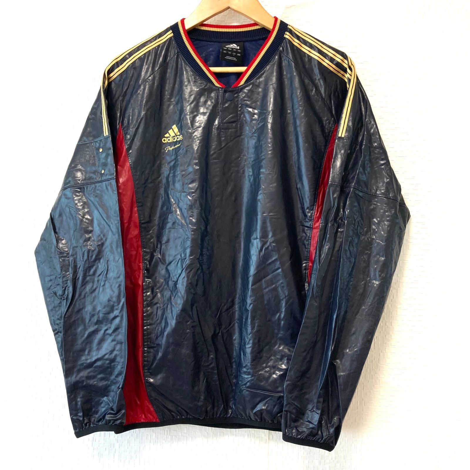 w^)b adidas アディダス ナイロン100% Vネック ピステ 長袖 プル