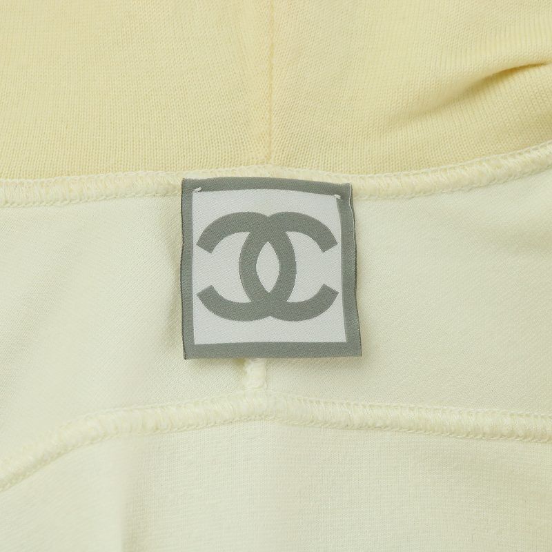 シャネル CHANEL ジップアップパーカー フーディ トレーナー ジャージ ベロア 40 M クリーム ベージュ P26539V01975 /MW ■GY18 レディース シャネル CHANEL ジップアップパーカー フーディ トレーナー