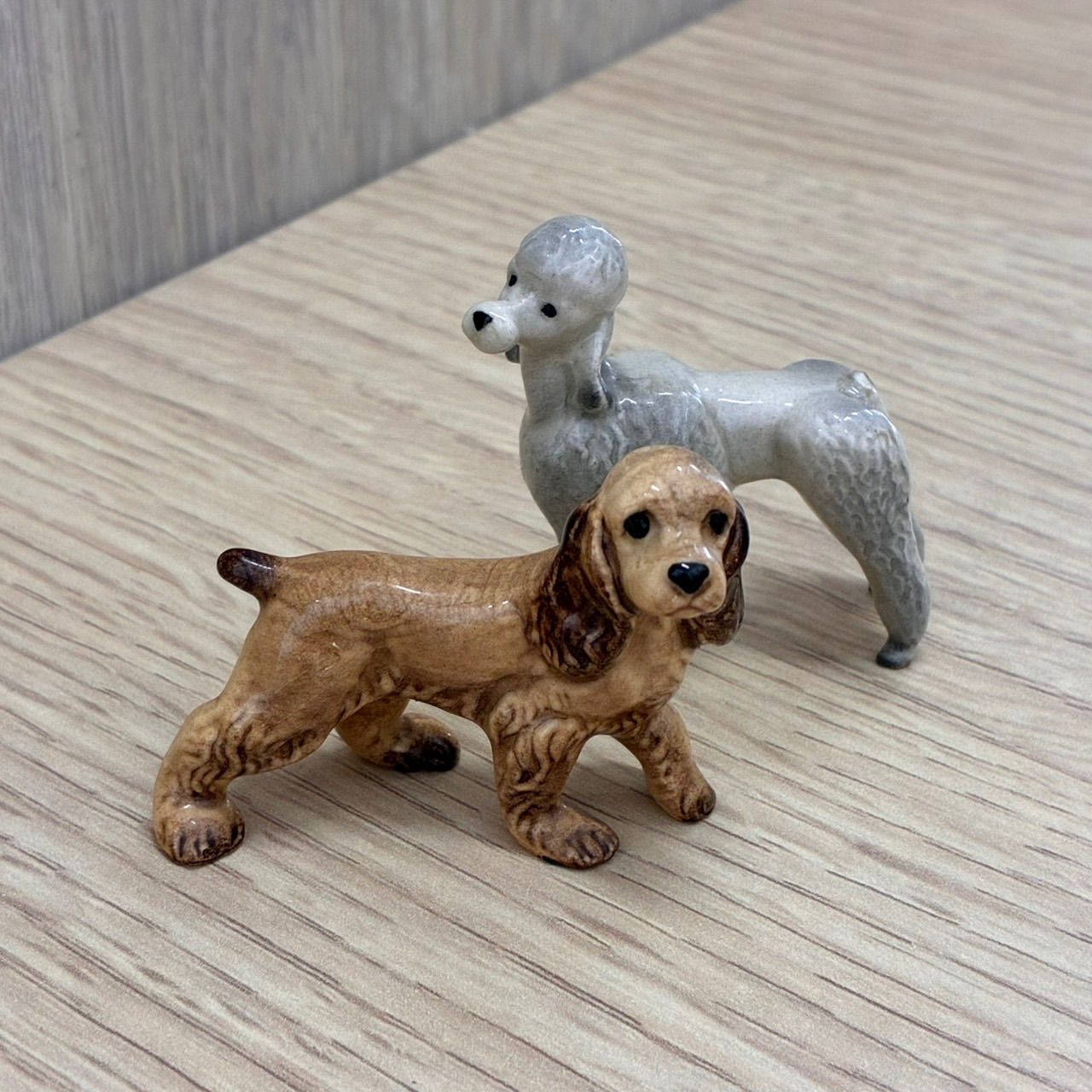 Y0726]ヴィンテージ 陶器 フィギュア 置物 犬 プードル コッカー
