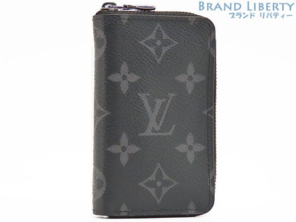 ほぼ ルイヴィトン LOUIS VUITTON モノグラム エクリプス ジッピー コインパース ヴェルティカル コインケース 小銭入れ コンパクト財布 カードケース パスケース 名刺入れ ブラック M81662