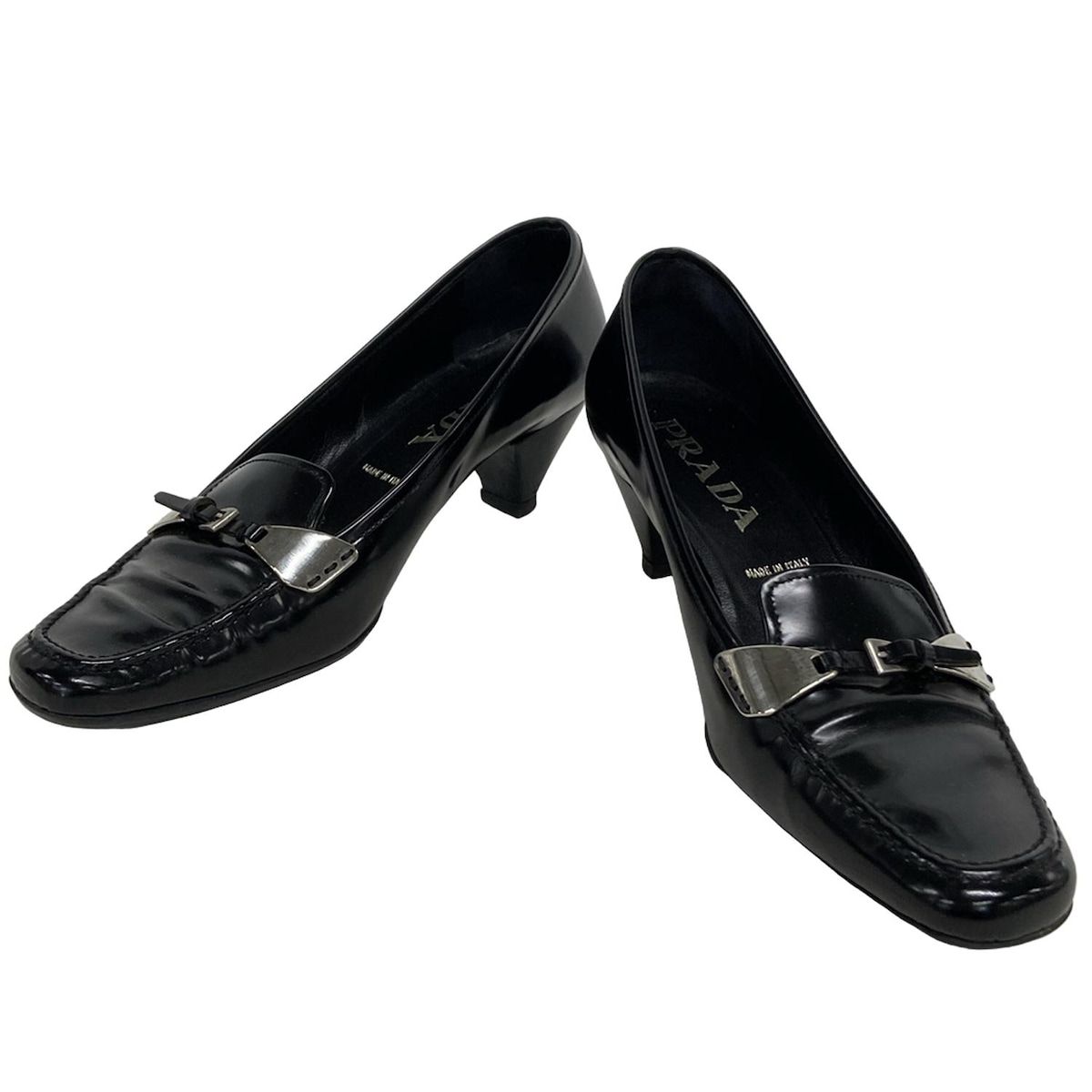 PRADA プラダ パンプス 36 1 2 レディース - 黒 レザー