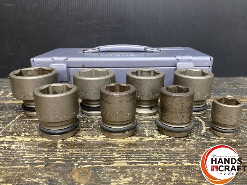 ● 品 TONE トネ 型式不明 ソケットセット 8サイズセット 22 24 27 32 35 36 41 46 ケース入