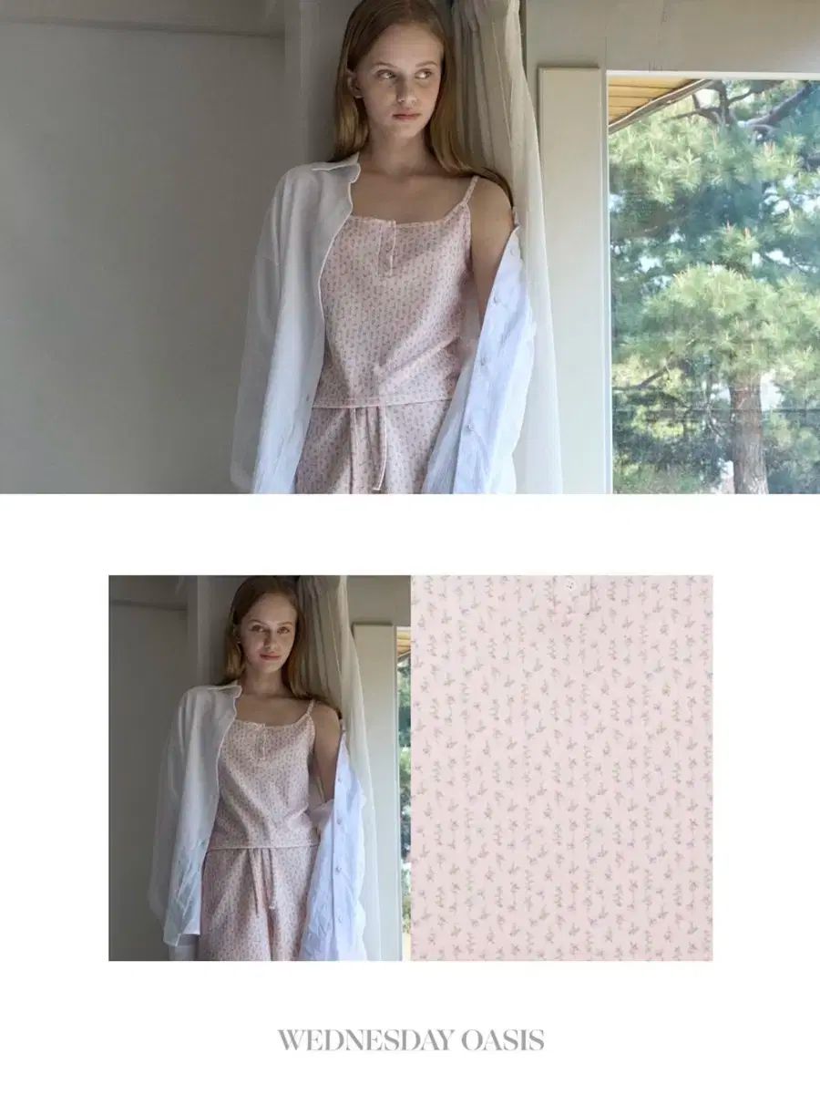 SET ローズ フラワー ノースリーブ セットアップ ピンク