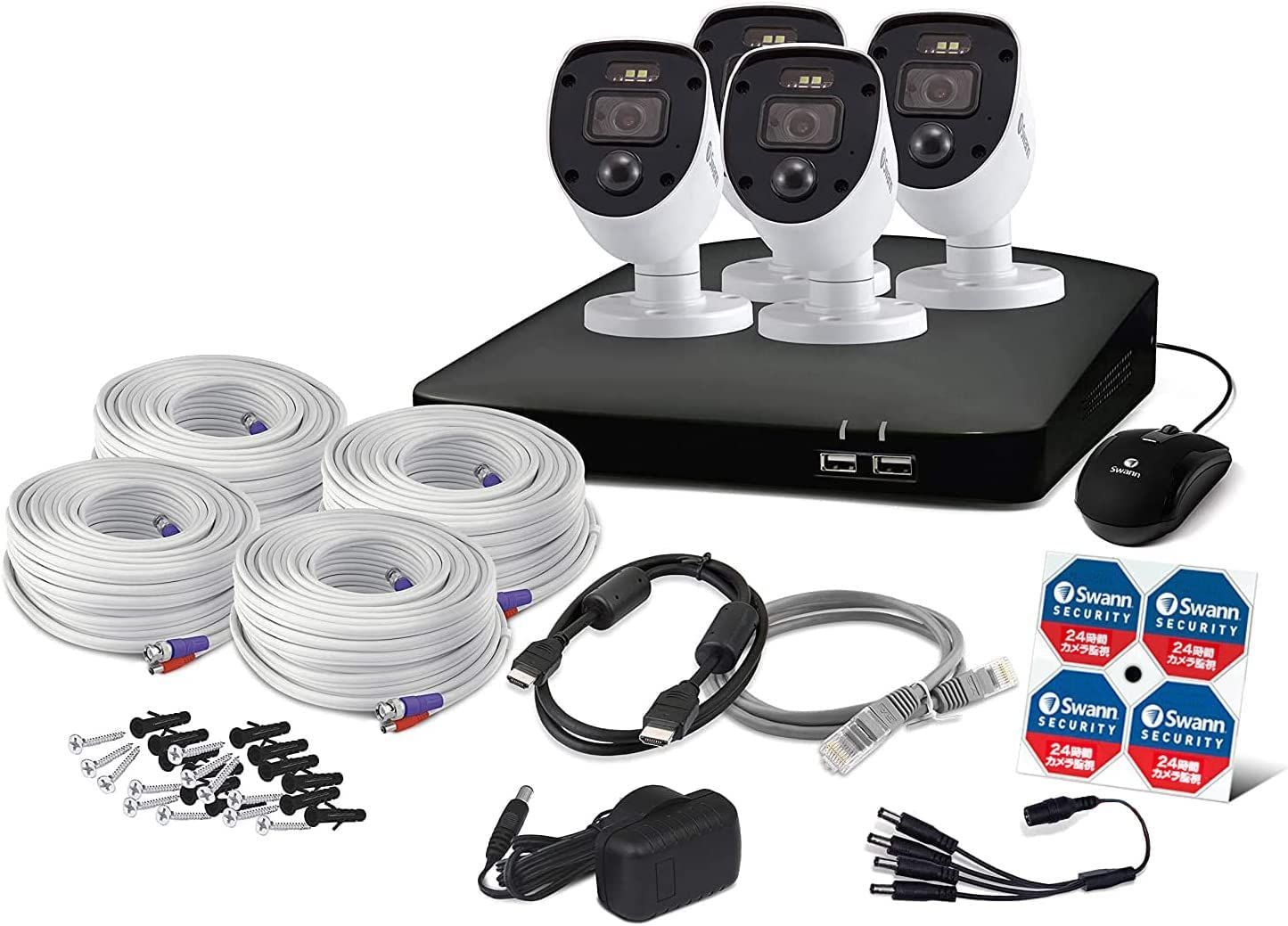 Swann 防犯カメラ 4CH カメラ4セット DVR 1TB Amazon.co.jp: 【日本正規代理店】Swann セキュリティカメラ 4CH