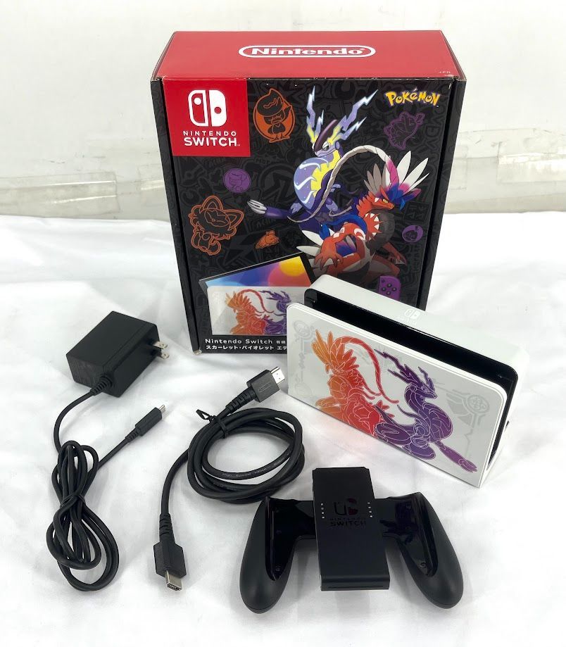 Nintendo Switch(有機ELモデル) スカーレット・バイオレットエディション (本体・ジョイコン・ストラップ欠品) A0527 0724ML004 0120240718101368