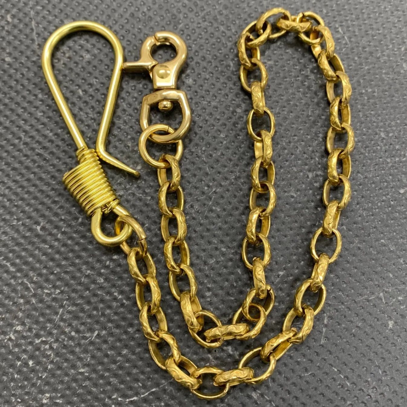 真鍮無垢　ウォレットチェーン　Sカン　金　brass 極 ウォレットチェーン 真鍮 真鍮無垢 ウォレットチェーン Sカン 金 brass